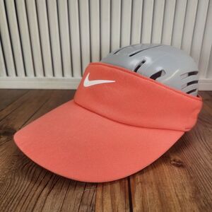 Nike Dri-Fit Aerobill Strapback Golf Tennis Visor Pink Swoosh Logo Outdoor Sport